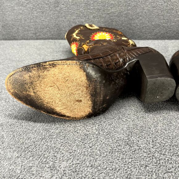 Frye Boots Womens 8.5 B Hope Limited Edition Brown Floral Embroidery Western‎ - Picture 15 of 16